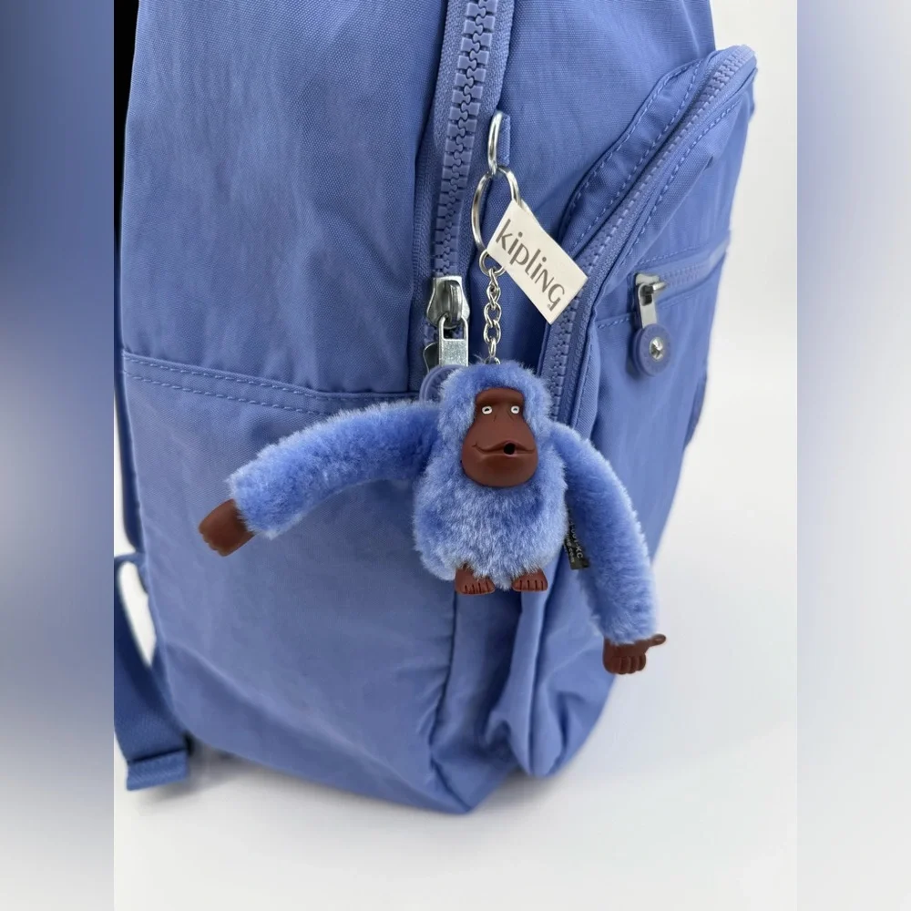 Kipling Seoul CU Padded Nylon Persian Jewel Backpack w/Signature Monkey Keychain